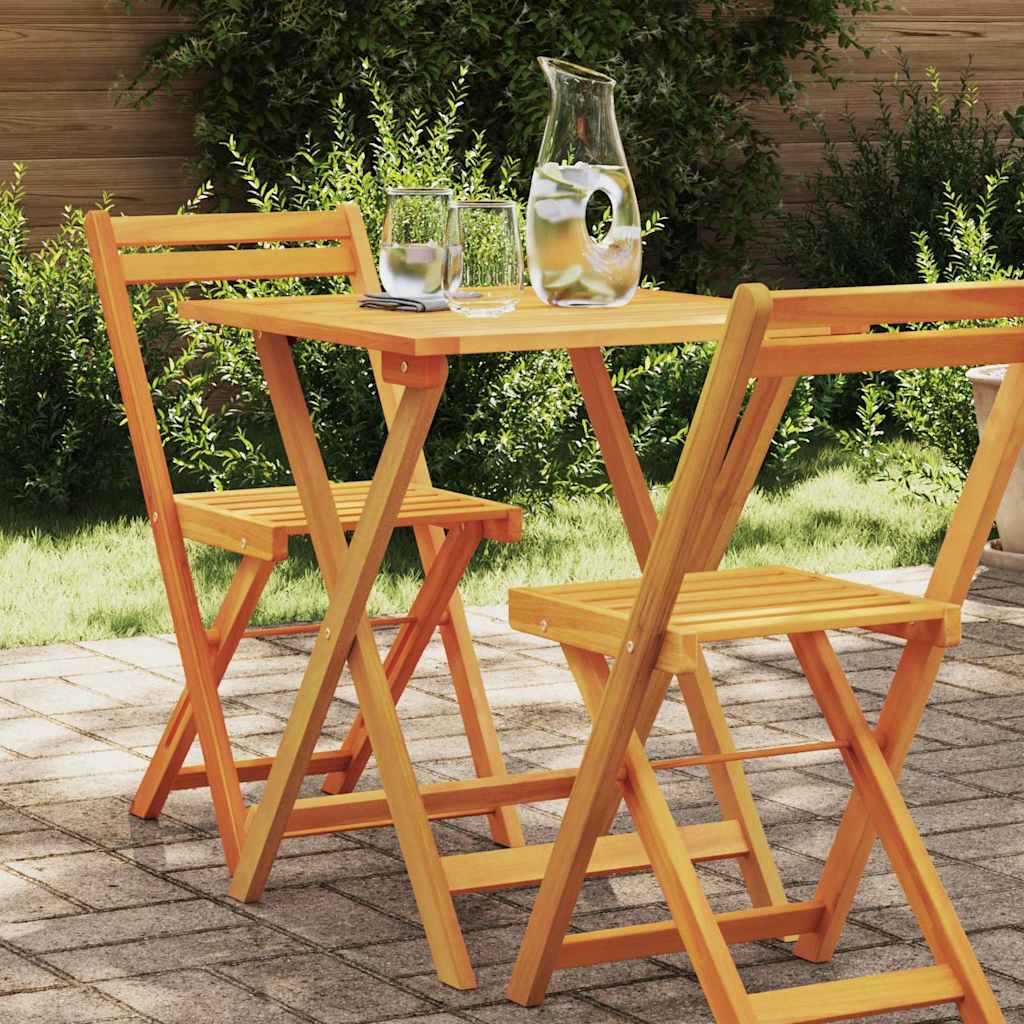 Garden Table Folding Natural 60 x 60 x 72 cm Solid Acacia Wood