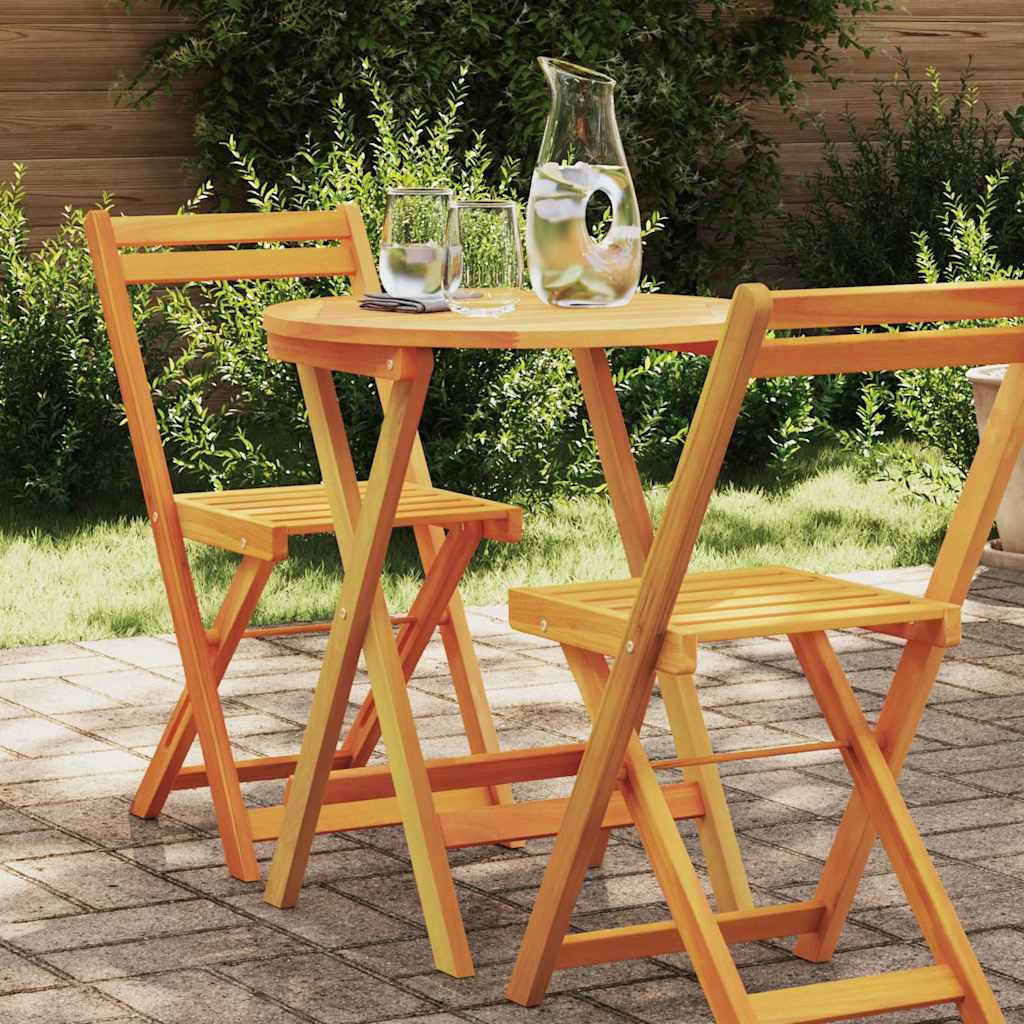 Garden Table Folding Natural 60 x 60 x 72 cm Solid Acacia Wood