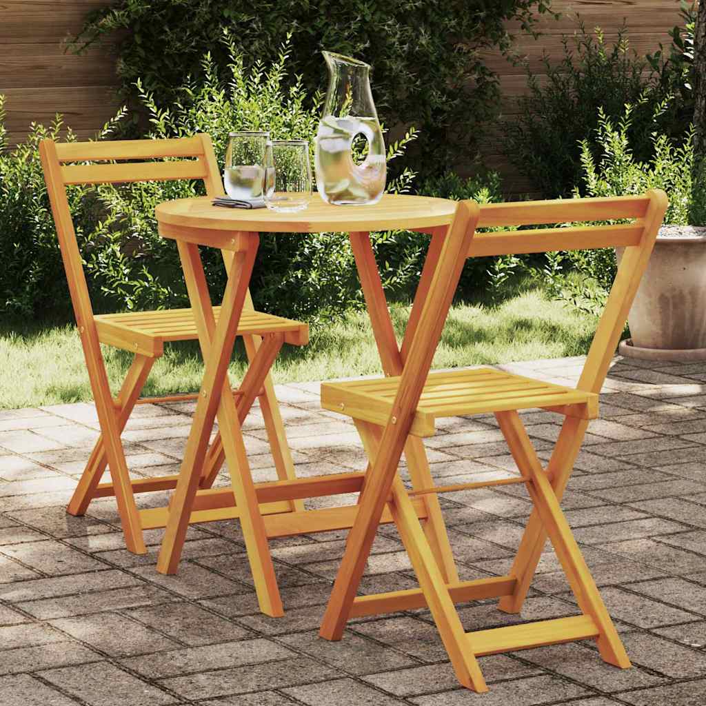 Garden Dining Set 3 pcs Oil Natural Solid Acacia Wood