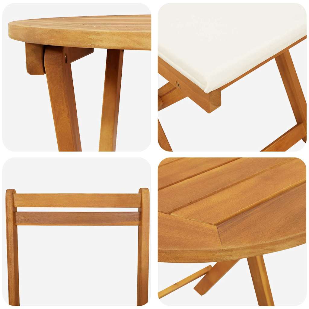 Garden Dining Set 3 pcs Oil Natural Solid Acacia Wood