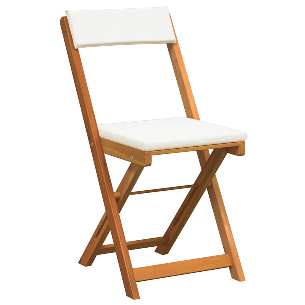Bistro Set with Cushion 5 pcs Oil Natural Solid Acacia Wood