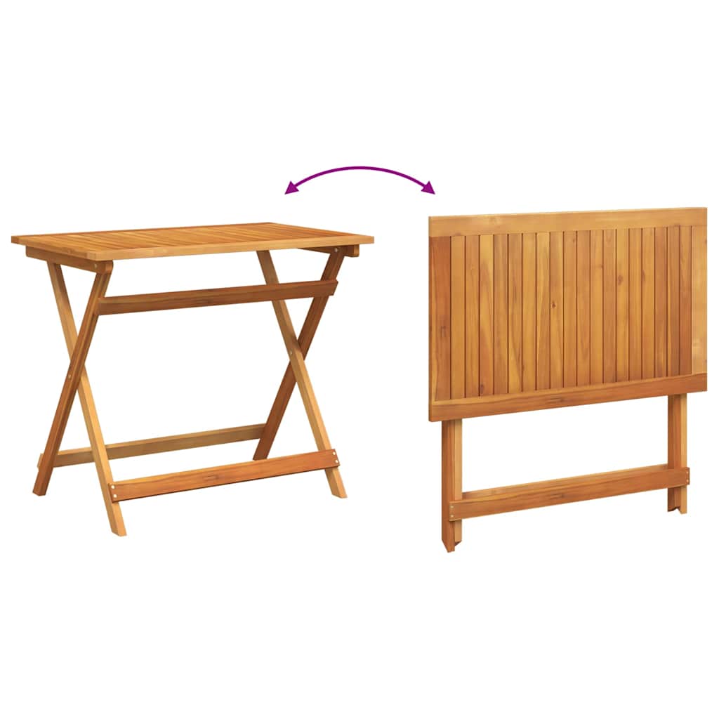 Bistro Set with Cushion 5 pcs Oil Natural Solid Acacia Wood