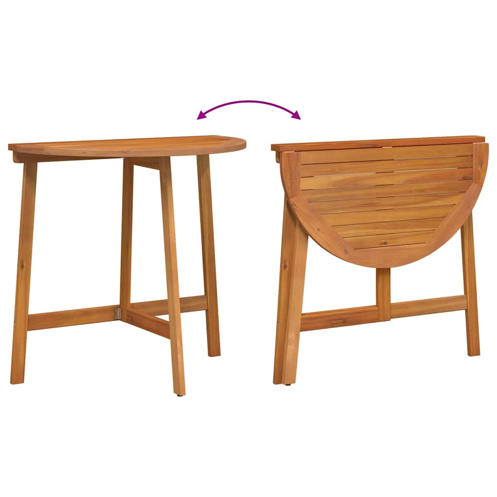 Bistro Set with Cushion 3 pcs Oil Natural Solid Acacia Wood