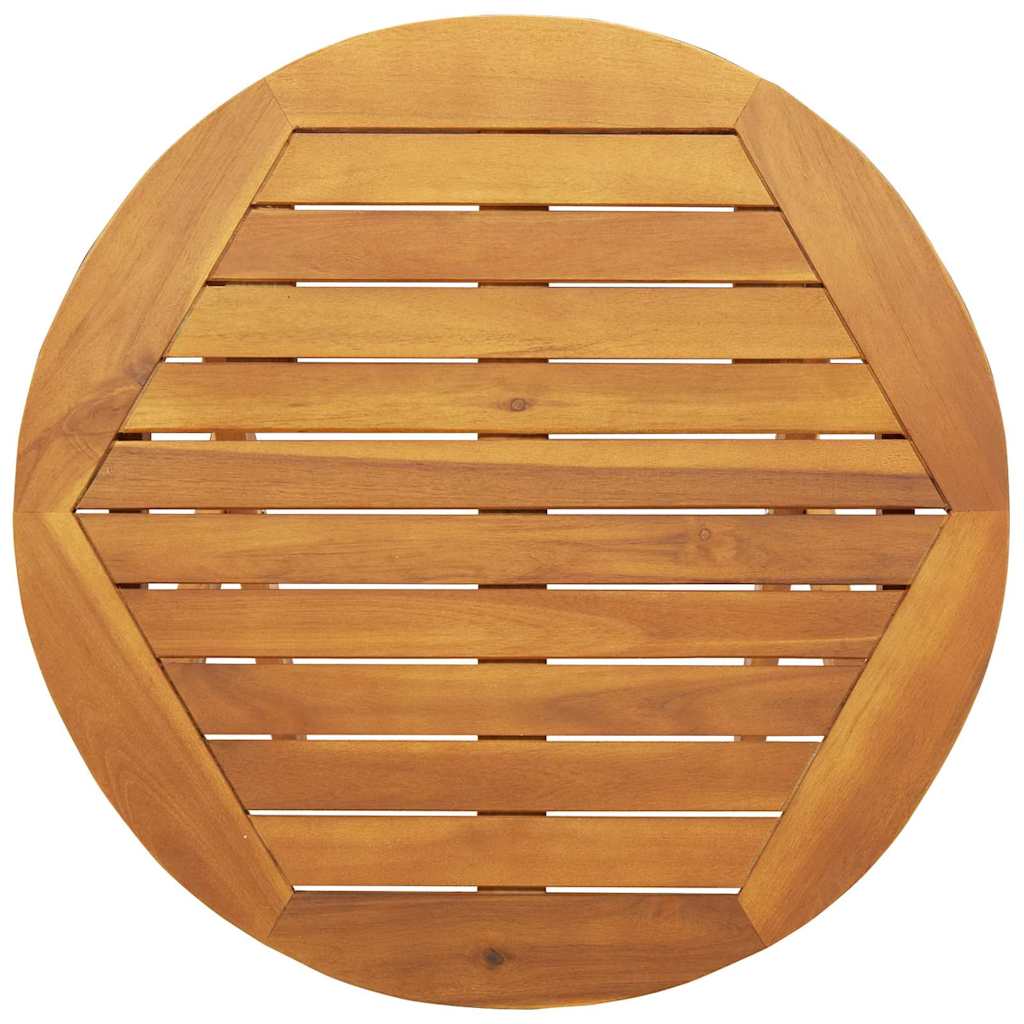 Bistro Set with Cushion 3 pcs Oil Natural Solid Acacia Wood