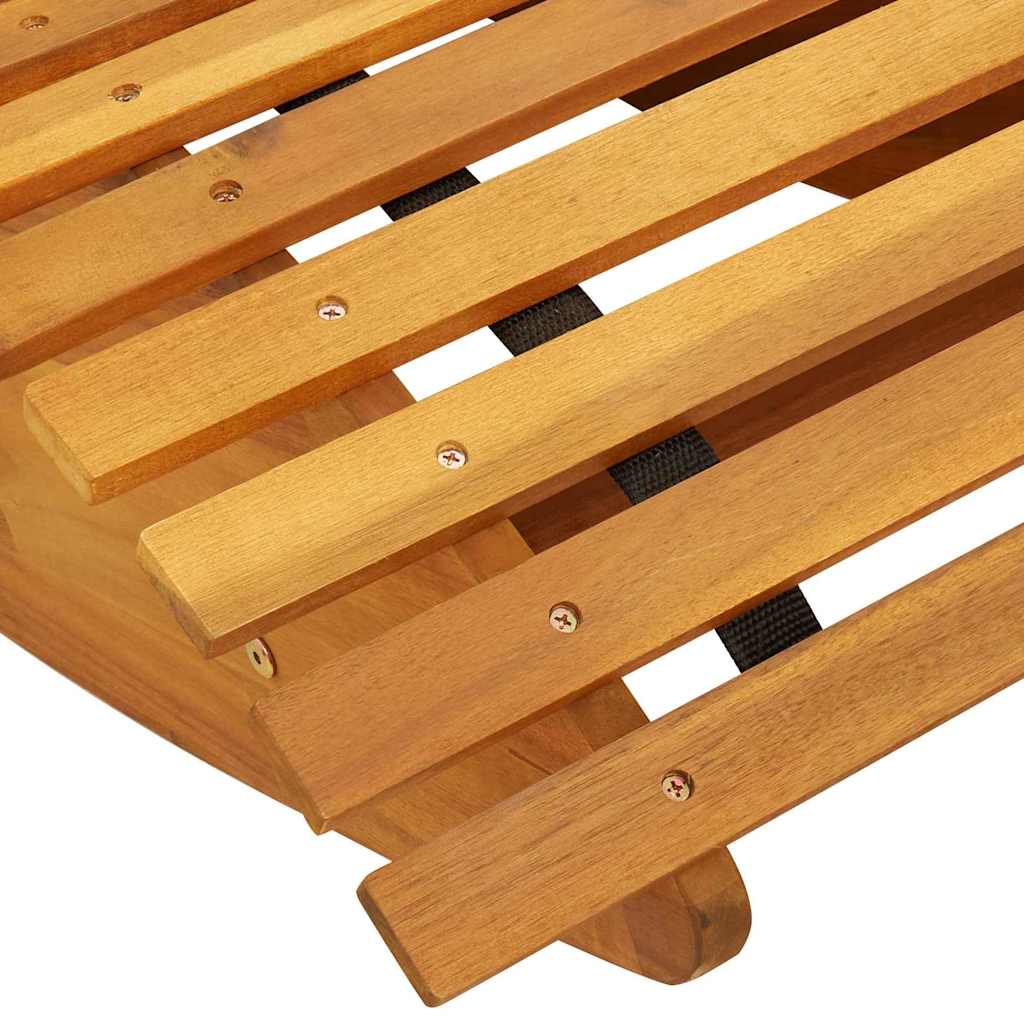 Lounger 2 pcs Solid Acacia Wood Brown