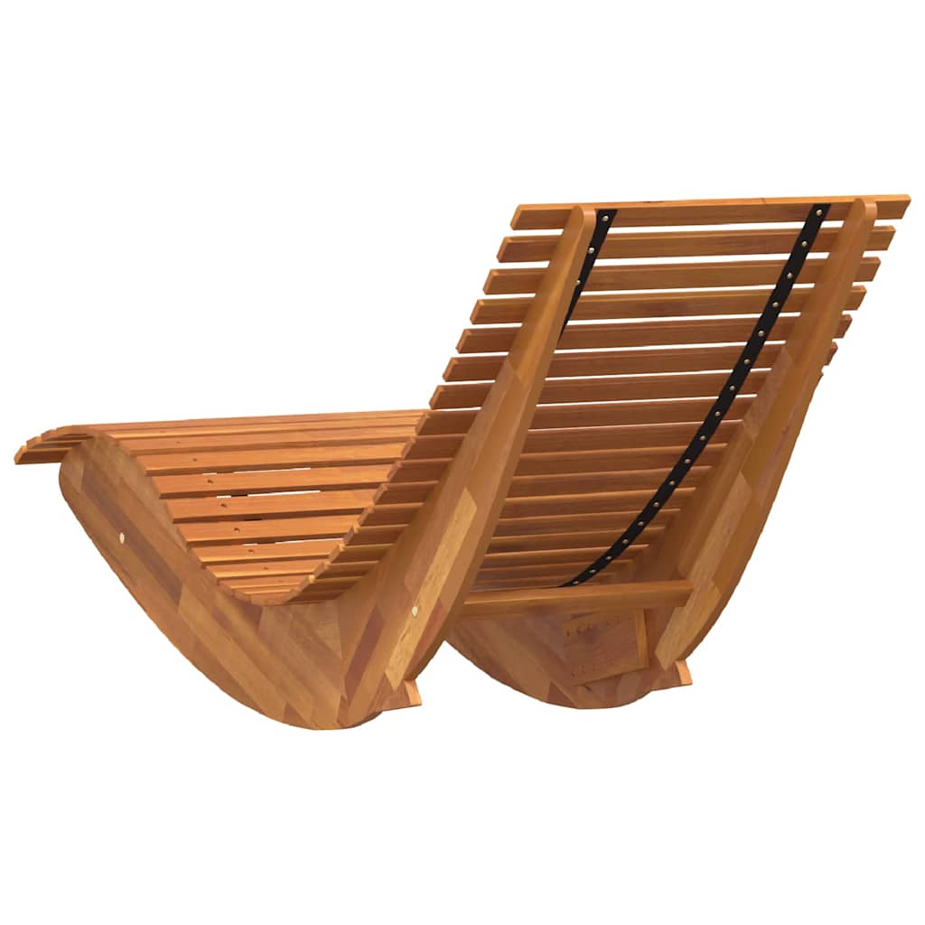 Lounger 2 pcs Solid Acacia Wood Brown