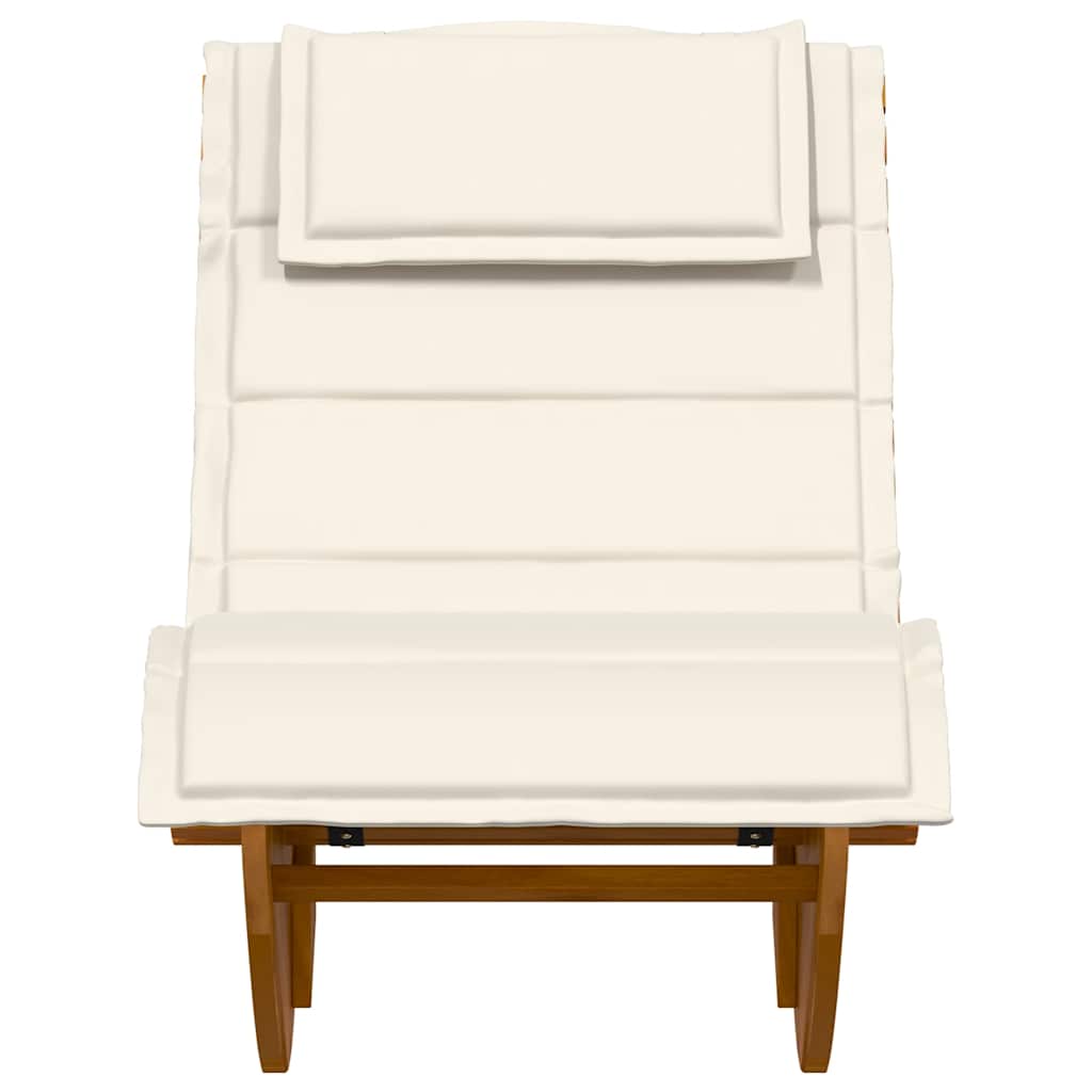 Rocking Sun Lounger with Cushion Solid Wood Acacia