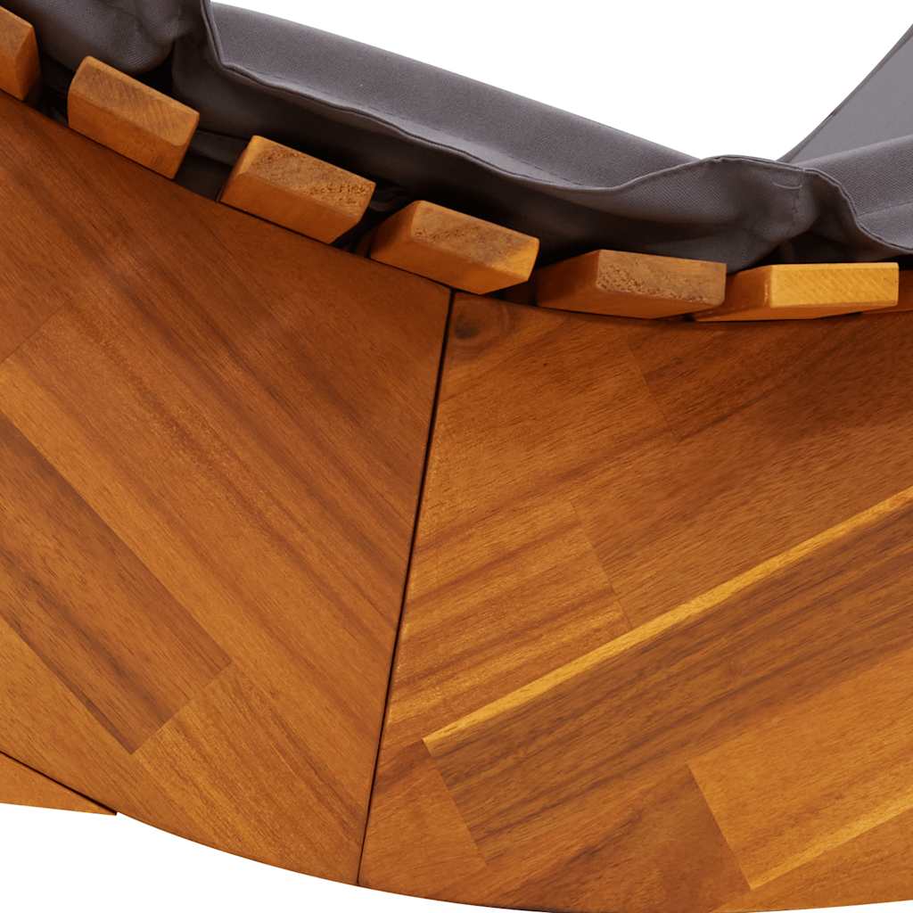 Rocking Sun Lounger with Cushion Solid Wood Acacia