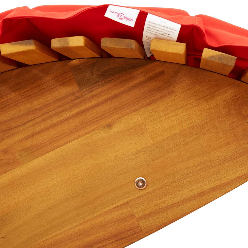 Rocking Sun Lounger with Cushion Solid Wood Acacia