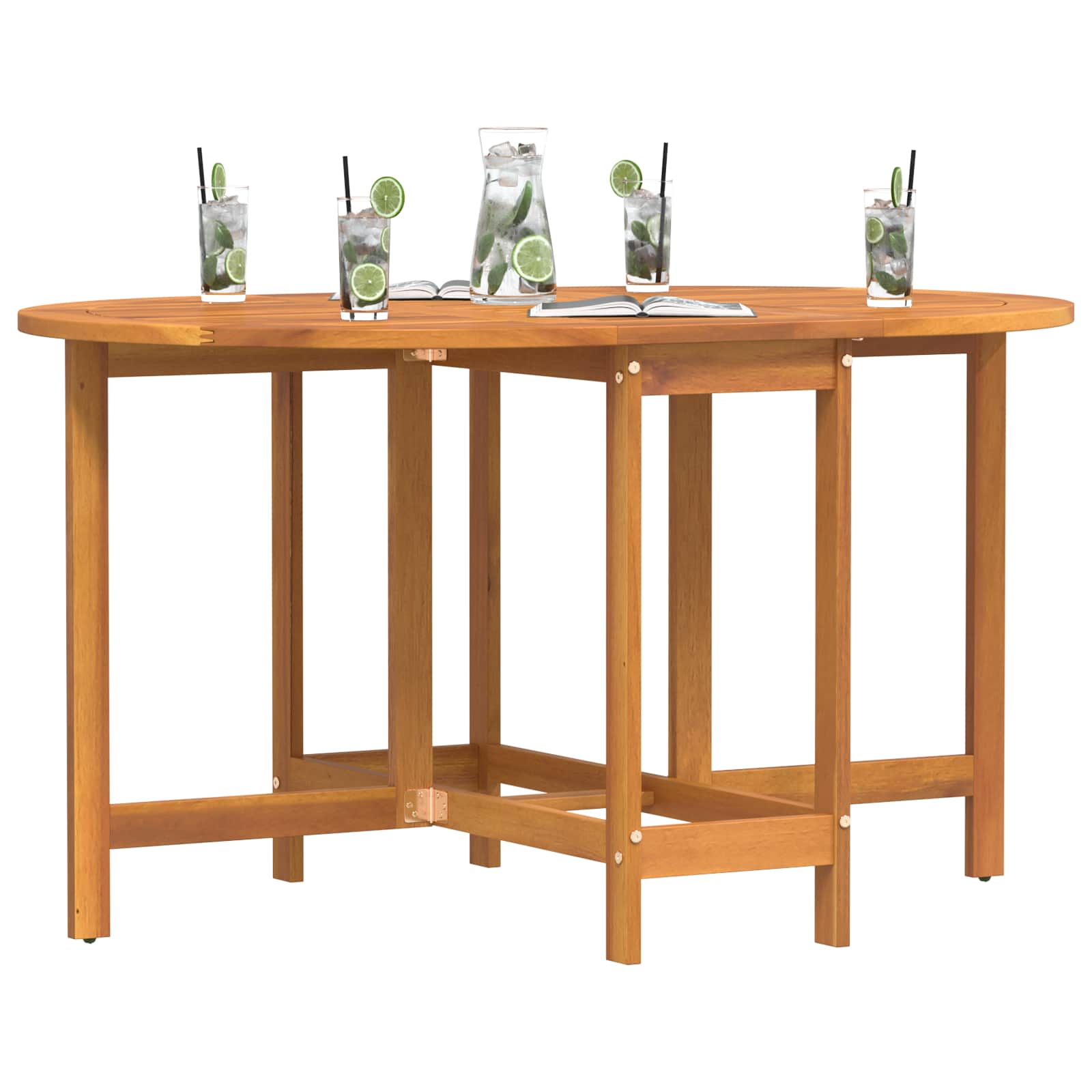Garden Table Folding Brown 110 x 60 x 72 cm Solid Acacia Wood