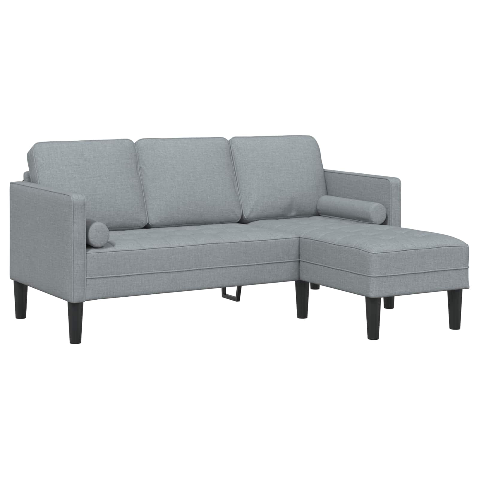 Sofa Set with Cushion 2 pcs Light Grey Polyester