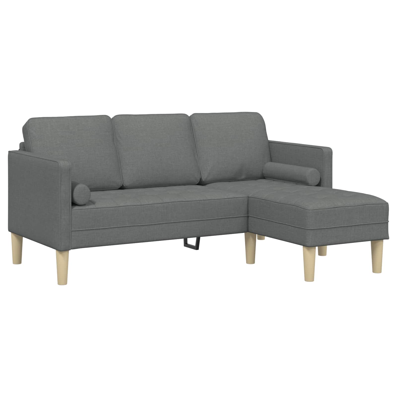Sofa Set with Cushion 2 pcs Dark Grey Polyester