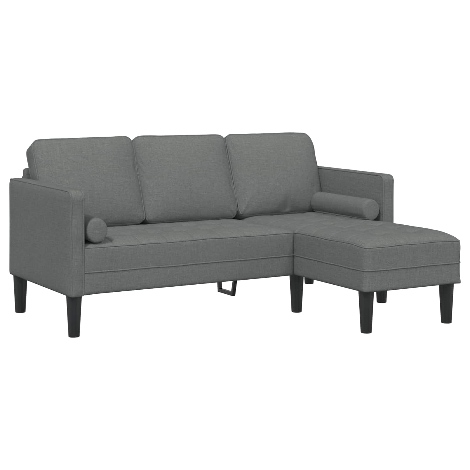 Sofa Set with Cushion 2 pcs Dark Grey Polyester