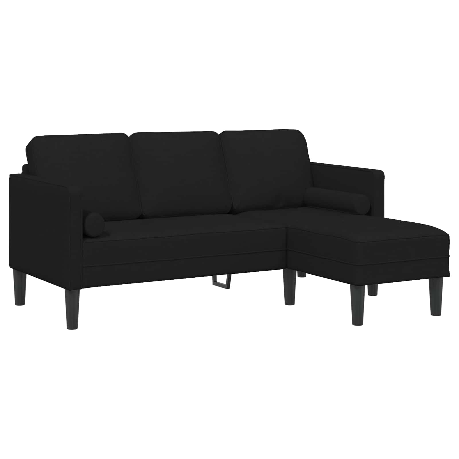 Sofa Set with Cushion 2 pcs Black Polyester