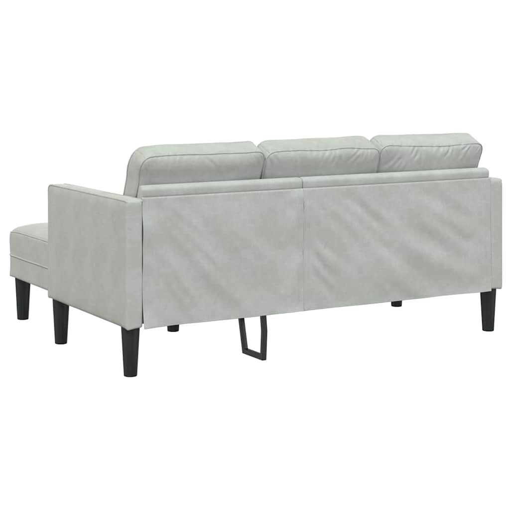 Sofa Set with Cushion 2 pcs Light Grey Polyester