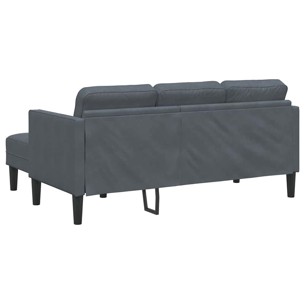 Sofa Set with Cushion 2 pcs Dark Grey Polyester