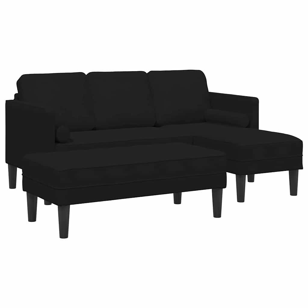 Sofa Set 2 pcs Black Polyester