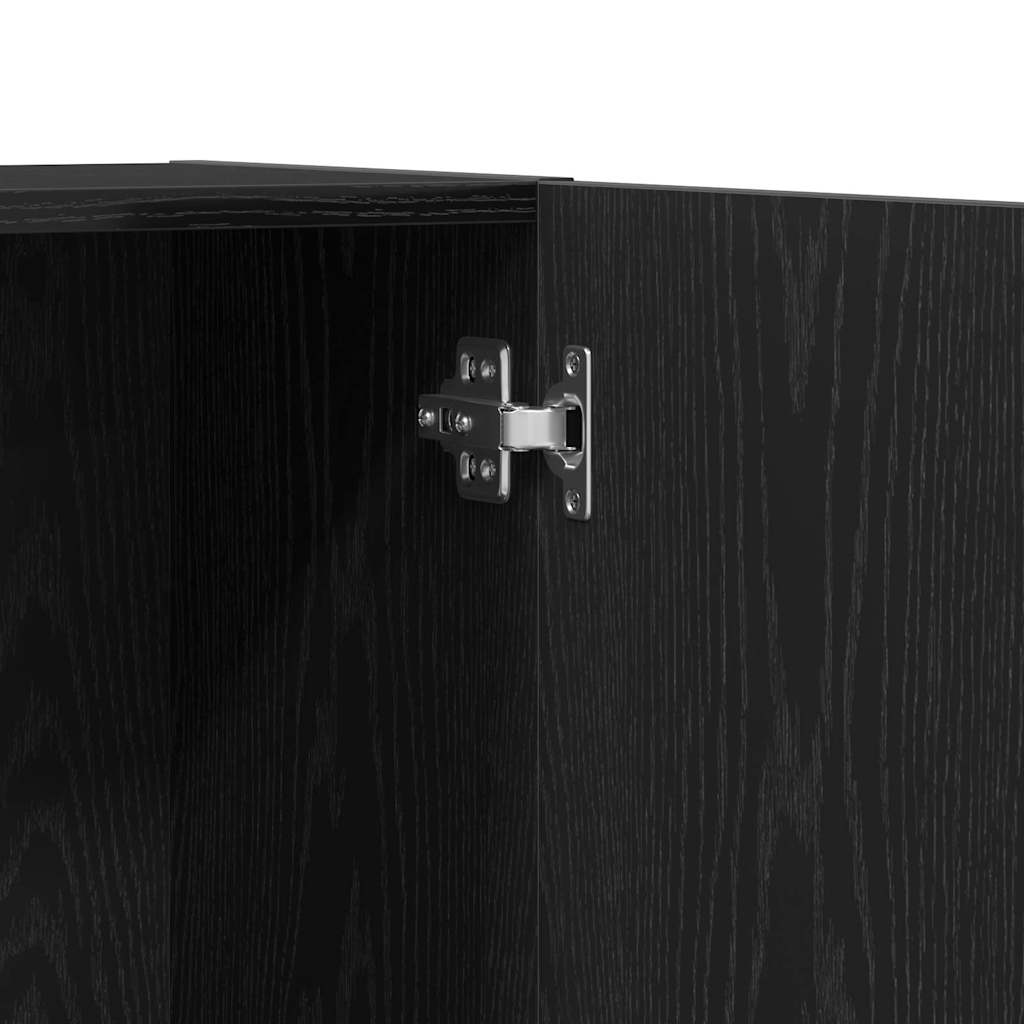 Office Cabinet Black Oak 60 x 32 x 190 cm Engineered Wood
