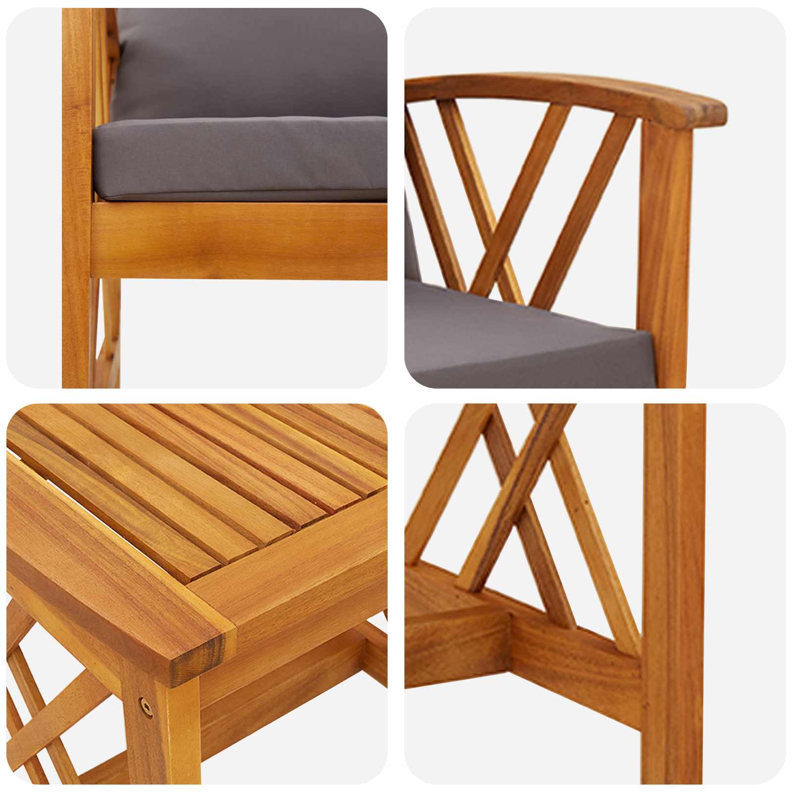 Garden Sofa Set 3 pcs Oil Natural Solid Acacia Wood
