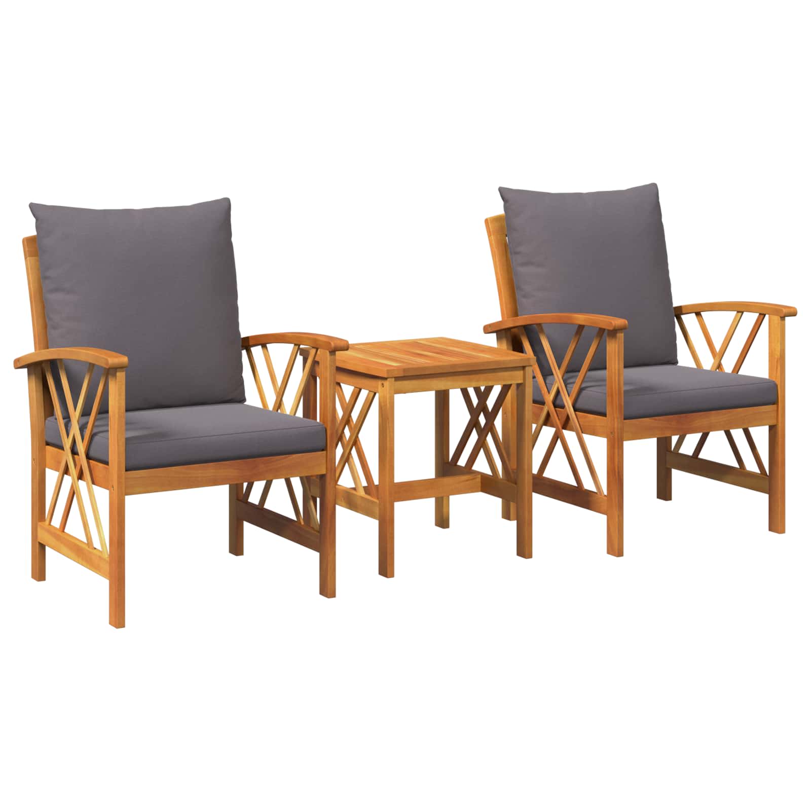 Garden Sofa Set 3 pcs Oil Natural Solid Acacia Wood
