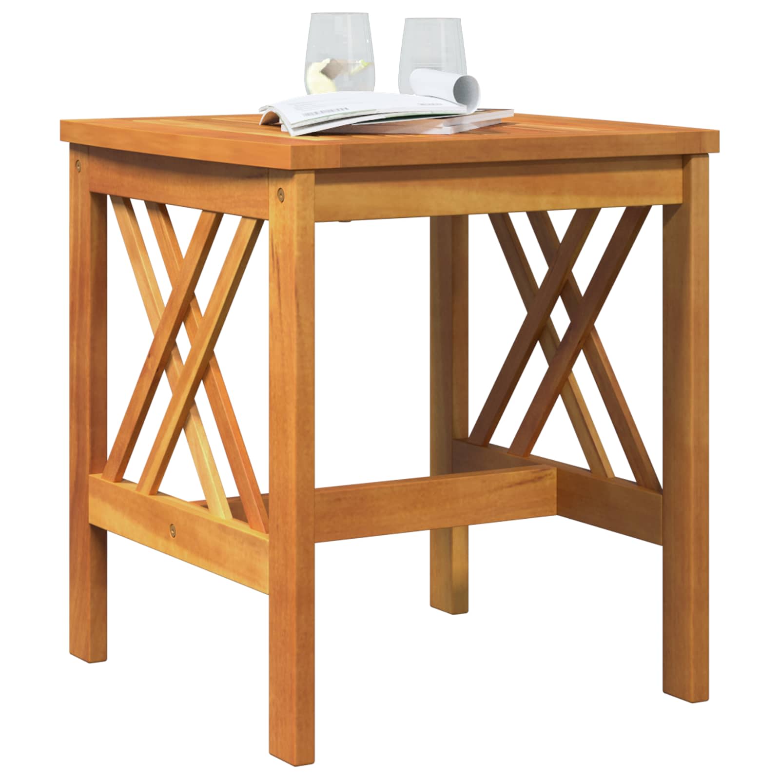 Side Table Solid Acacia Wood Oil Natural 45 x 45 x 50 cm