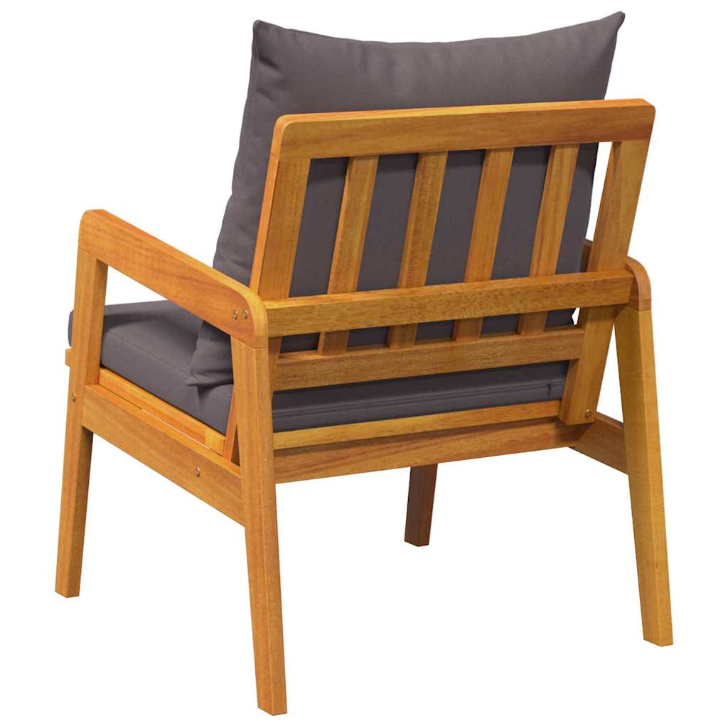 Garden Chair with Cushion 2 pcs Oil Natural Solid Acacia Wood