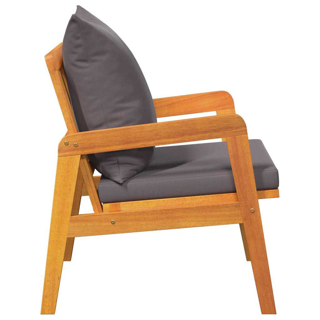 Garden Chair with Cushion 2 pcs Oil Natural Solid Acacia Wood