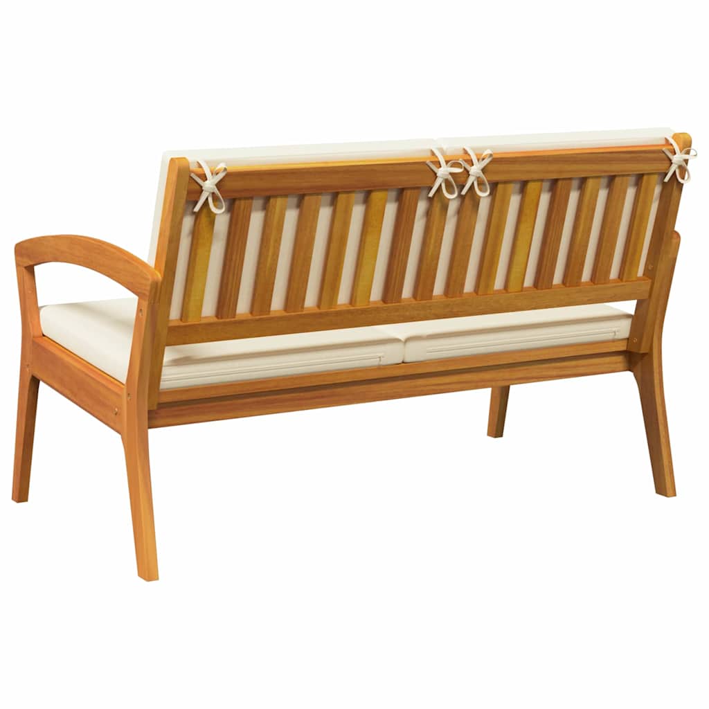 Garden Bench with Cushion Brown Solid Acacia wood
