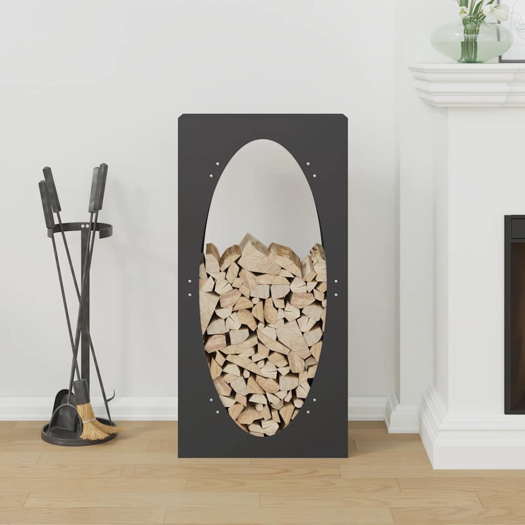 Firewood Rack Black 50x23x100 cm Cold-rolled steel