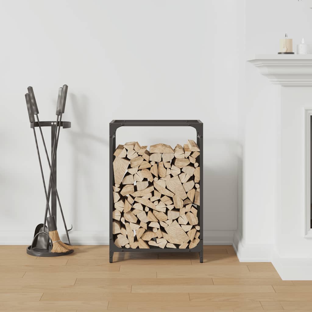 Firewood Rack Black 44x28x65 cm Cold-rolled steel