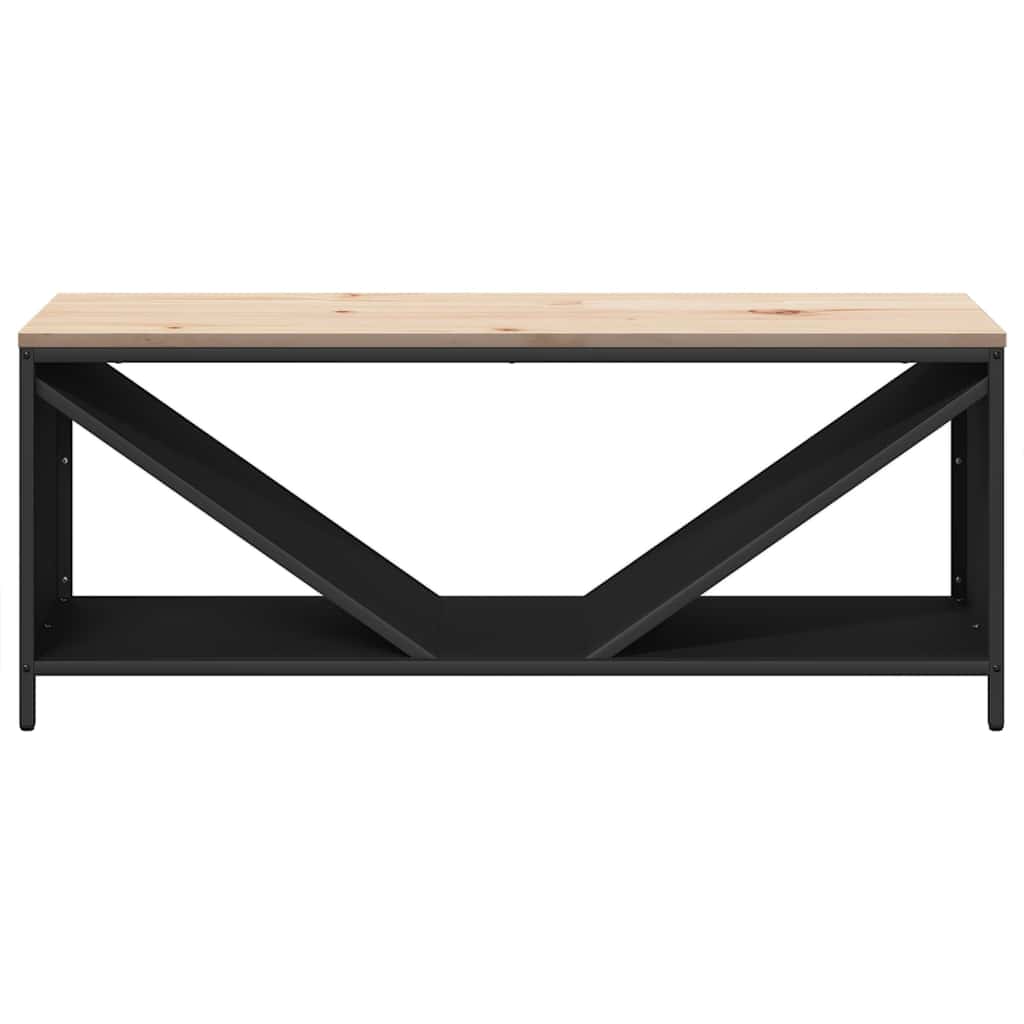 Firewood Rack with Wooden Top Black 100.5x35.5x40 cm