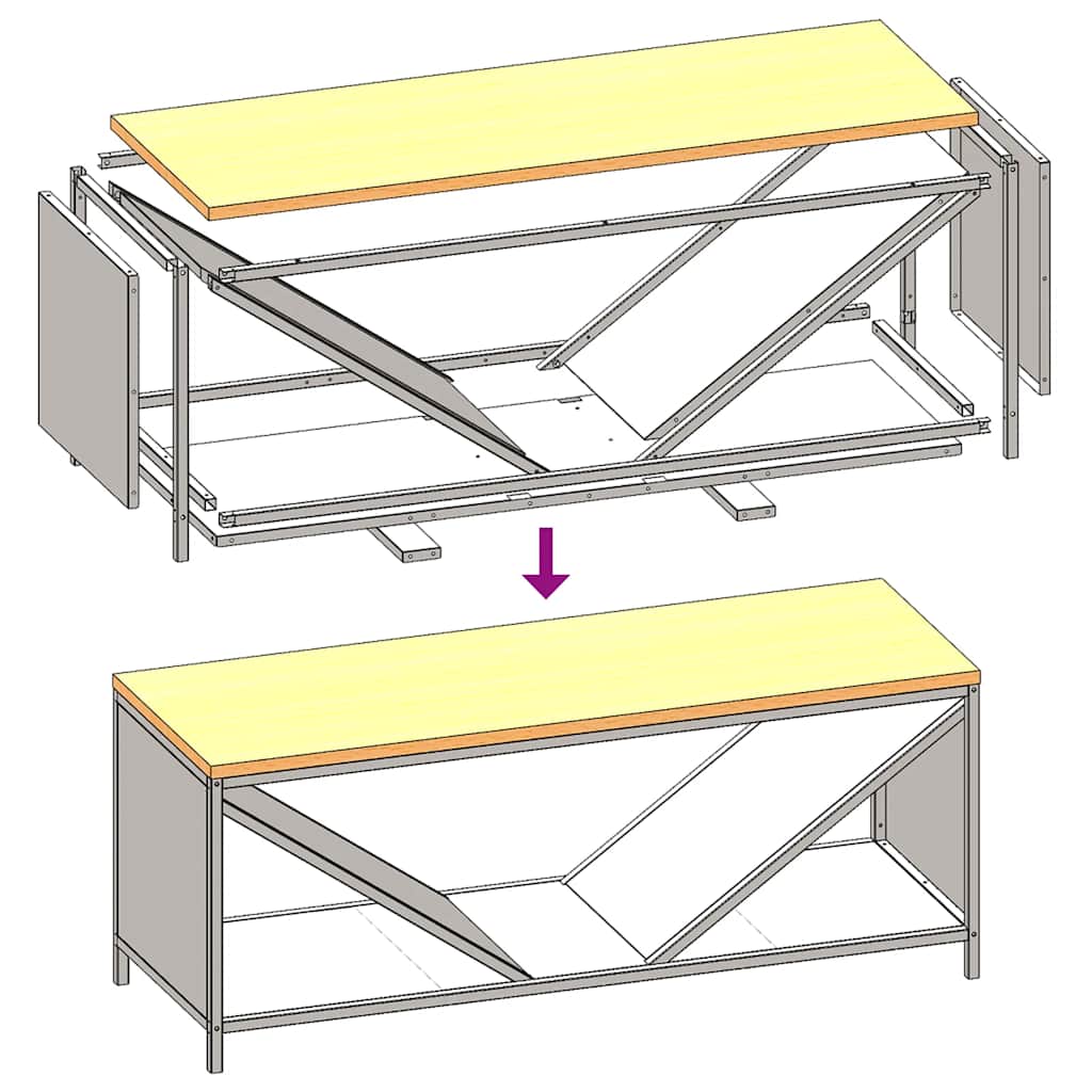 Firewood Rack with Wooden Top Black 100.5x35.5x40 cm