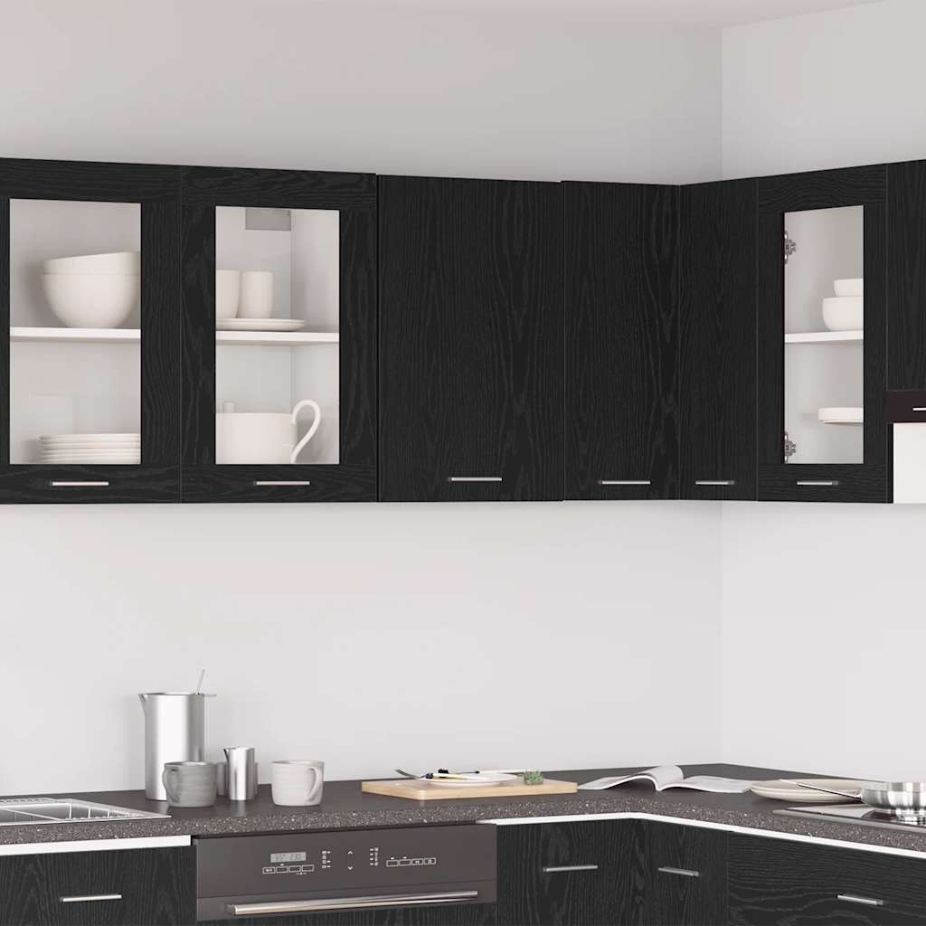 Hanging Cabinet Black Oak 40x31x60 cm Engineered Wood