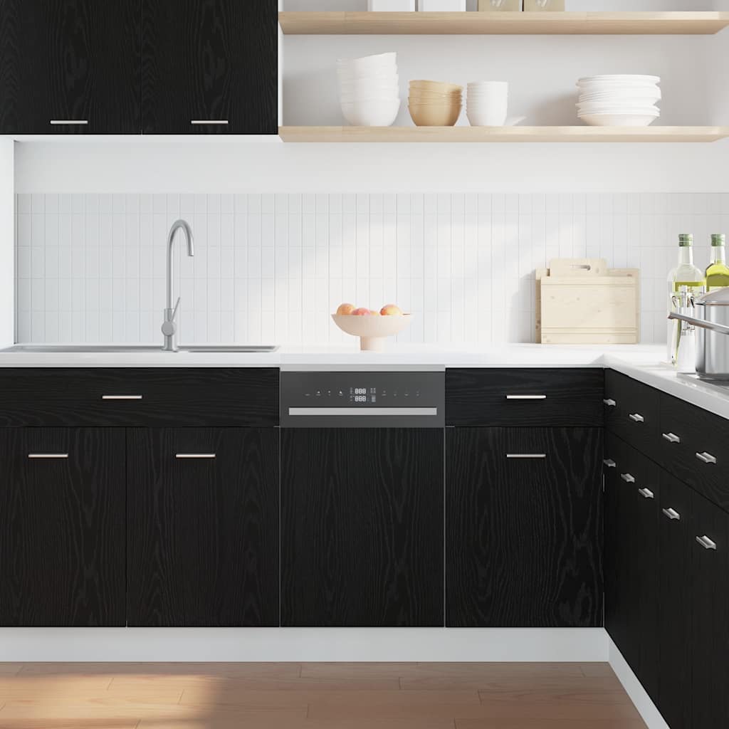 Dishwasher Panel "Lyon" Black Oak 45x1,5x67 cm Engineered Wood