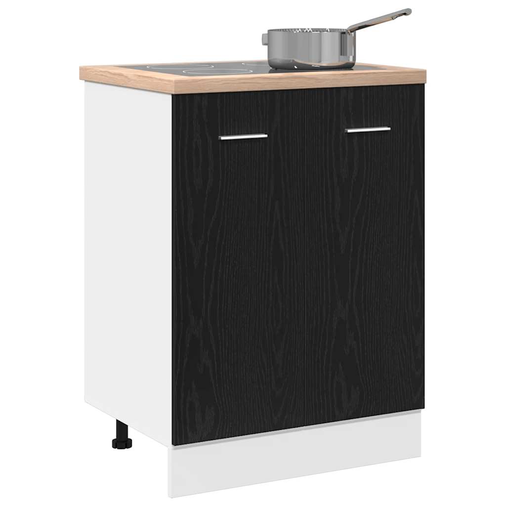 Bottom Cabinet Black Oak 60x46x81,5 cm Engineered Wood
