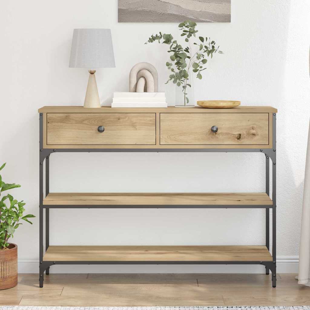 Console Table Artisan Oak 100 x 25 x 75 cm Engineered Wood