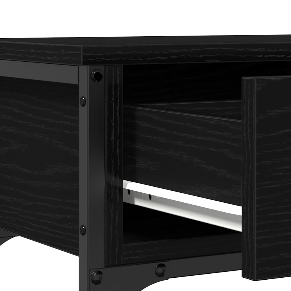 Console Table Black Oak 72.5 x 25 x 75 cm Engineered Wood