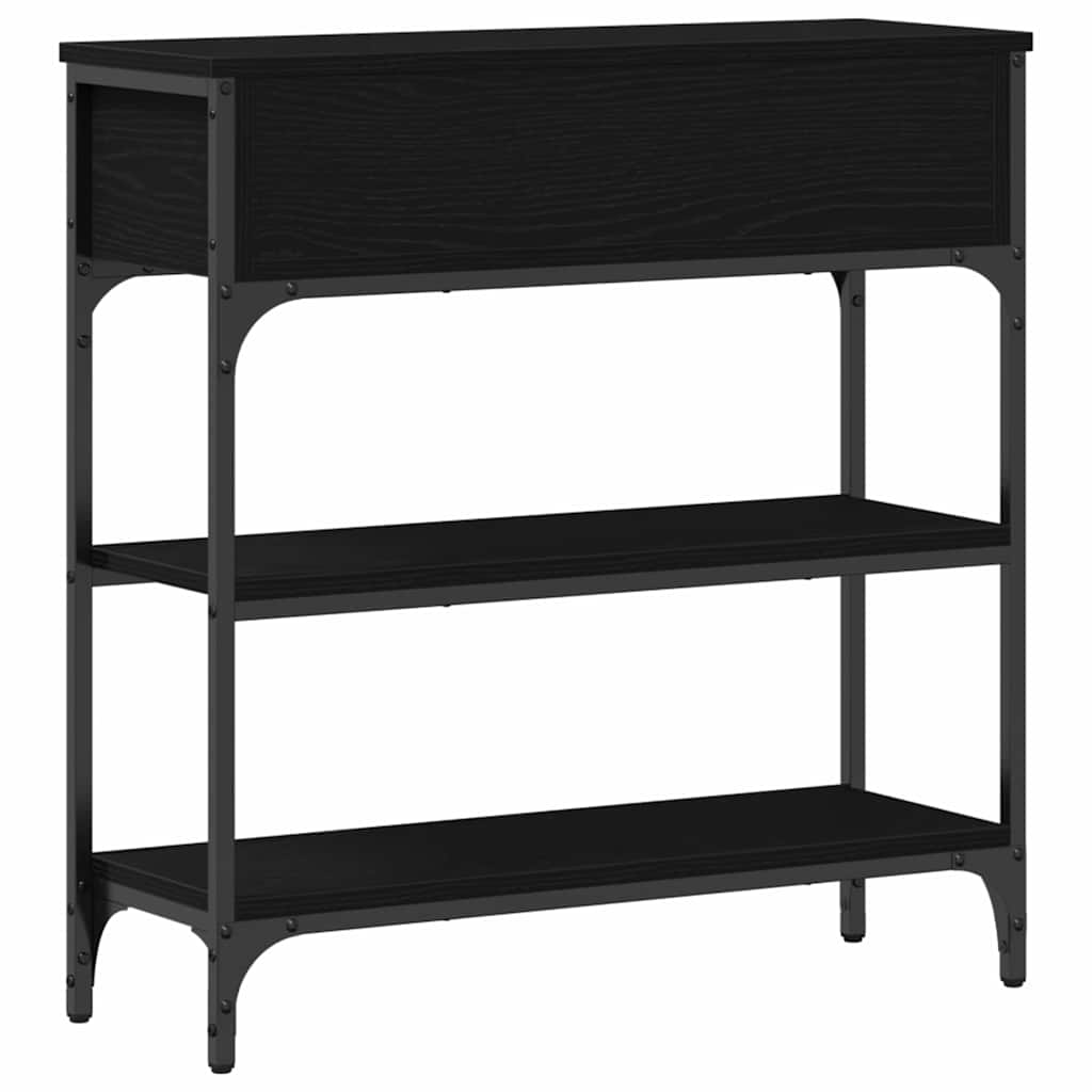Console Table Black Oak 72.5 x 25 x 75 cm Engineered Wood