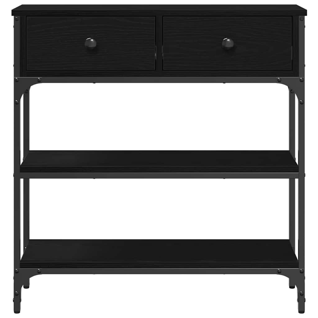 Console Table Black Oak 72.5 x 25 x 75 cm Engineered Wood