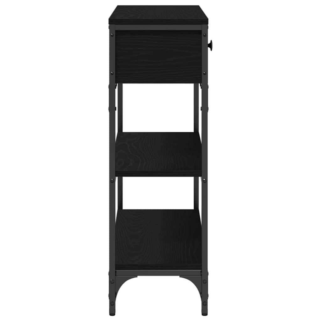 Console Table Black Oak 72.5 x 25 x 75 cm Engineered Wood