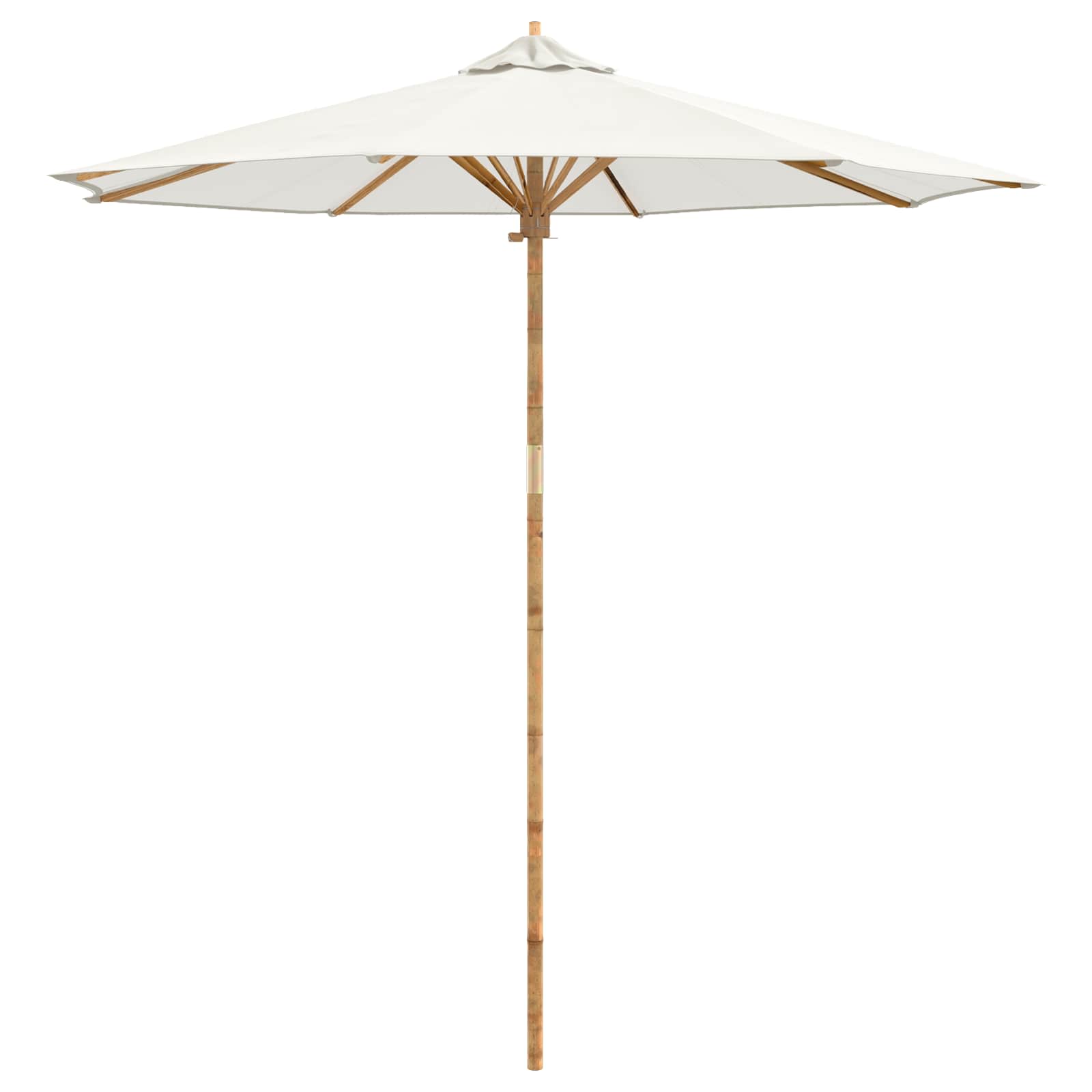 Garden Parasol Cream White Ø 240 x 260 cm Bamboo
