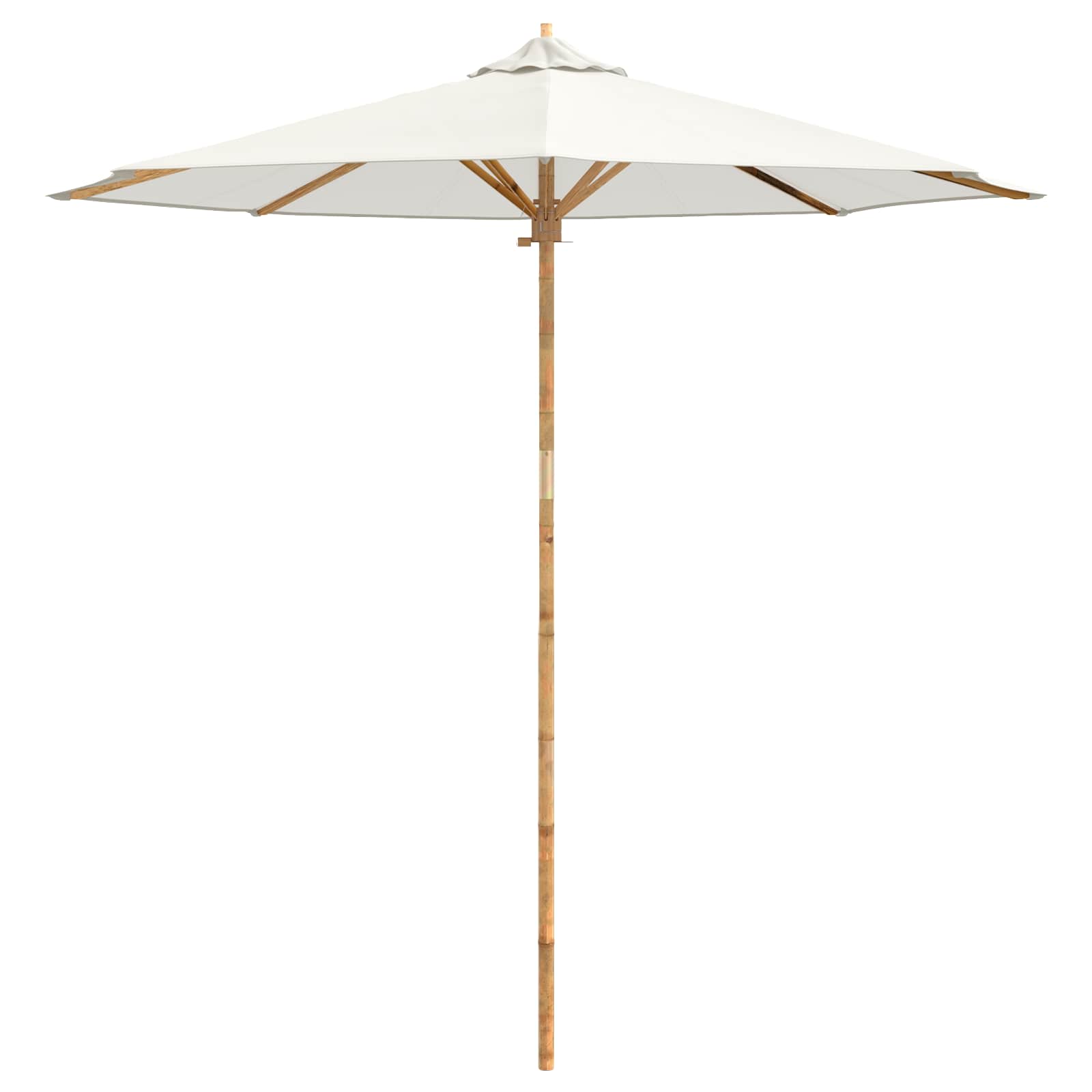 Garden Parasol Cream White Ø 240 x 260 cm Bamboo