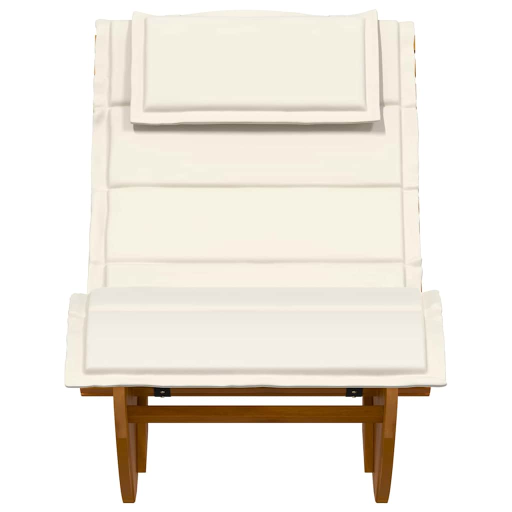 Sun Lounger 2 pcs Solid Acacia Wood Brown