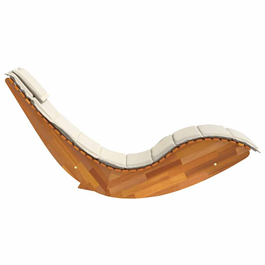 Sun Lounger with Cushion 2-person 2 pcs Brown Solid Acacia Wood