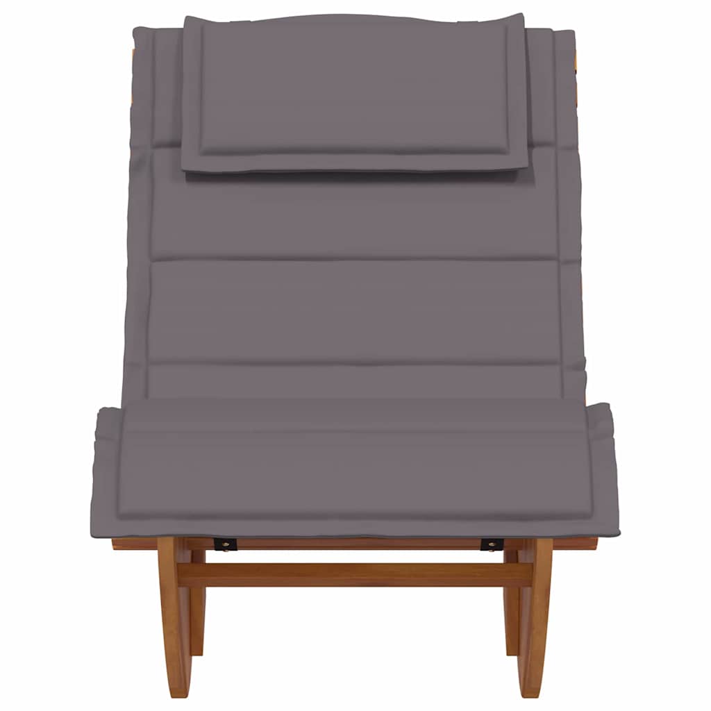 Sun Lounger with Cushion 2-person 2 pcs Brown Solid Acacia Wood