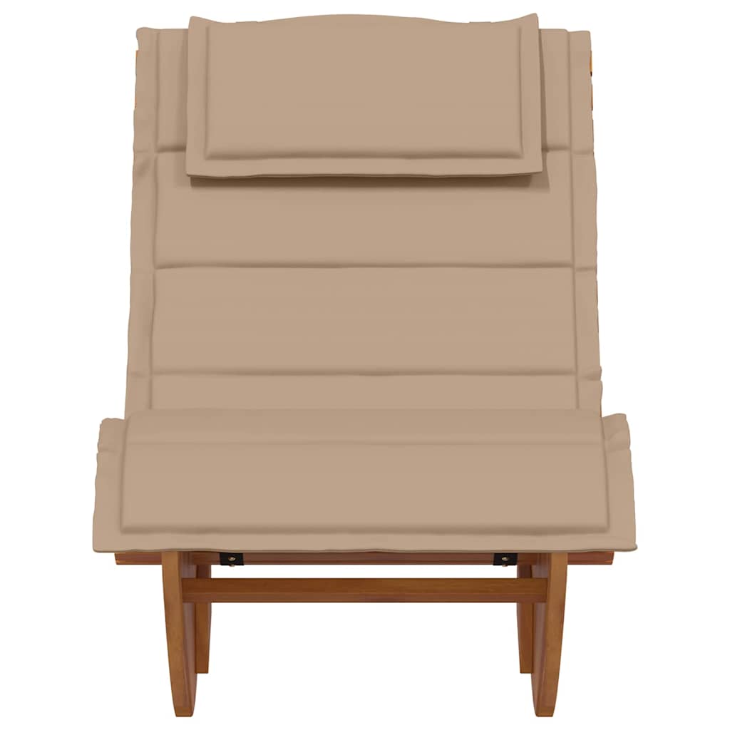 Sun Lounger with Cushion 2-person 2 pcs Brown Solid Acacia Wood