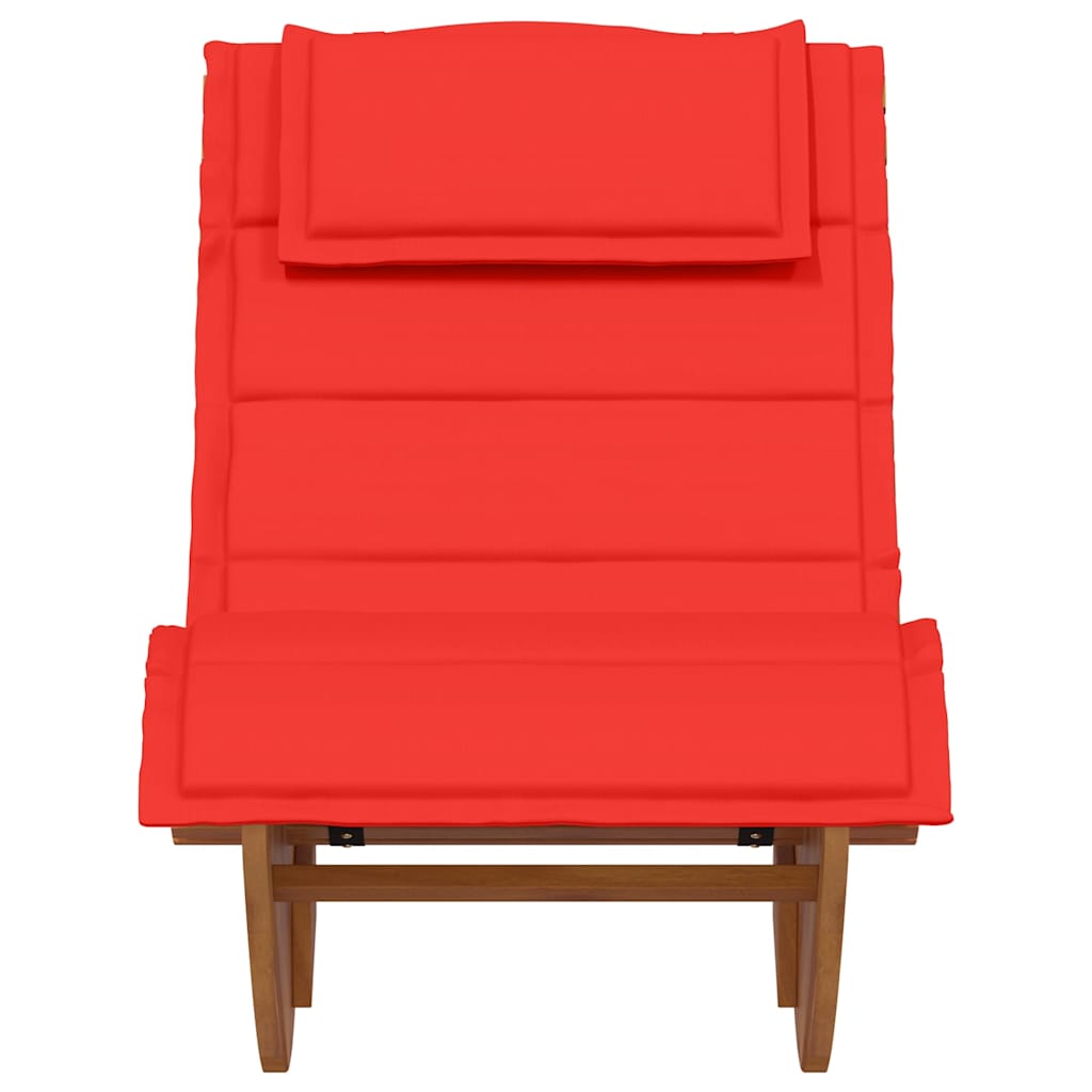 Sun Lounger with Cushion 2-person 2 pcs Brown Solid Acacia Wood
