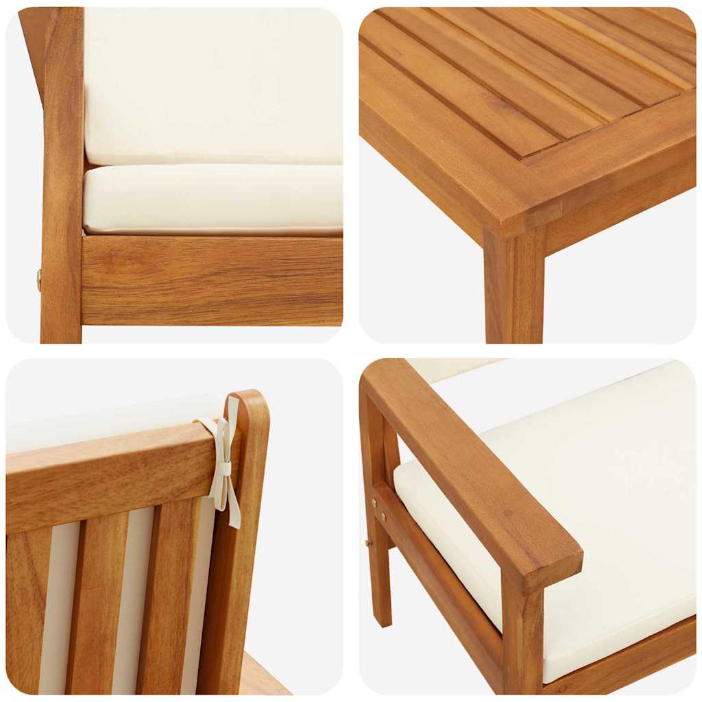 Garden Sofa Set 4 pcs 4-Seater Brown Solid Acacia Wood