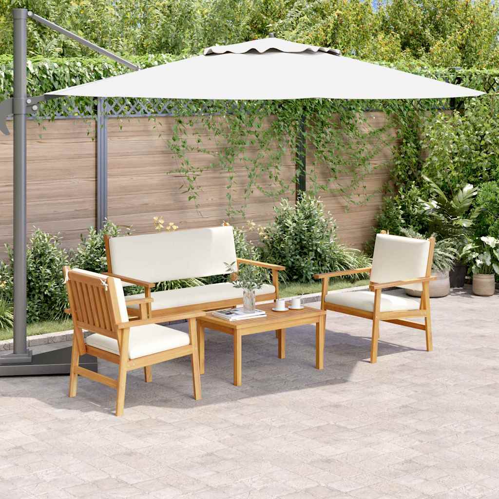 Garden Sofa Set 4 pcs 4-Seater Brown Solid Acacia Wood