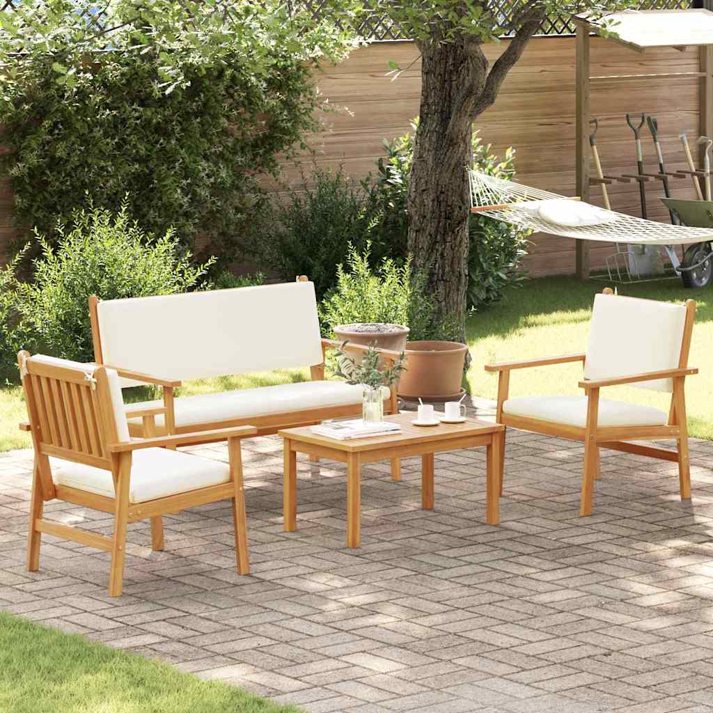 Garden Sofa Set 4 pcs 4-Seater Brown Solid Acacia Wood